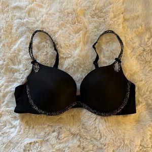 VS black push-up bra with leopard trim!